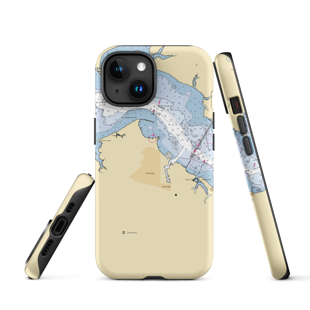Cambridge Yacht Club (Trappe, MD) NOAA Chart  Tough iPhone Case iPhone 15 model shown