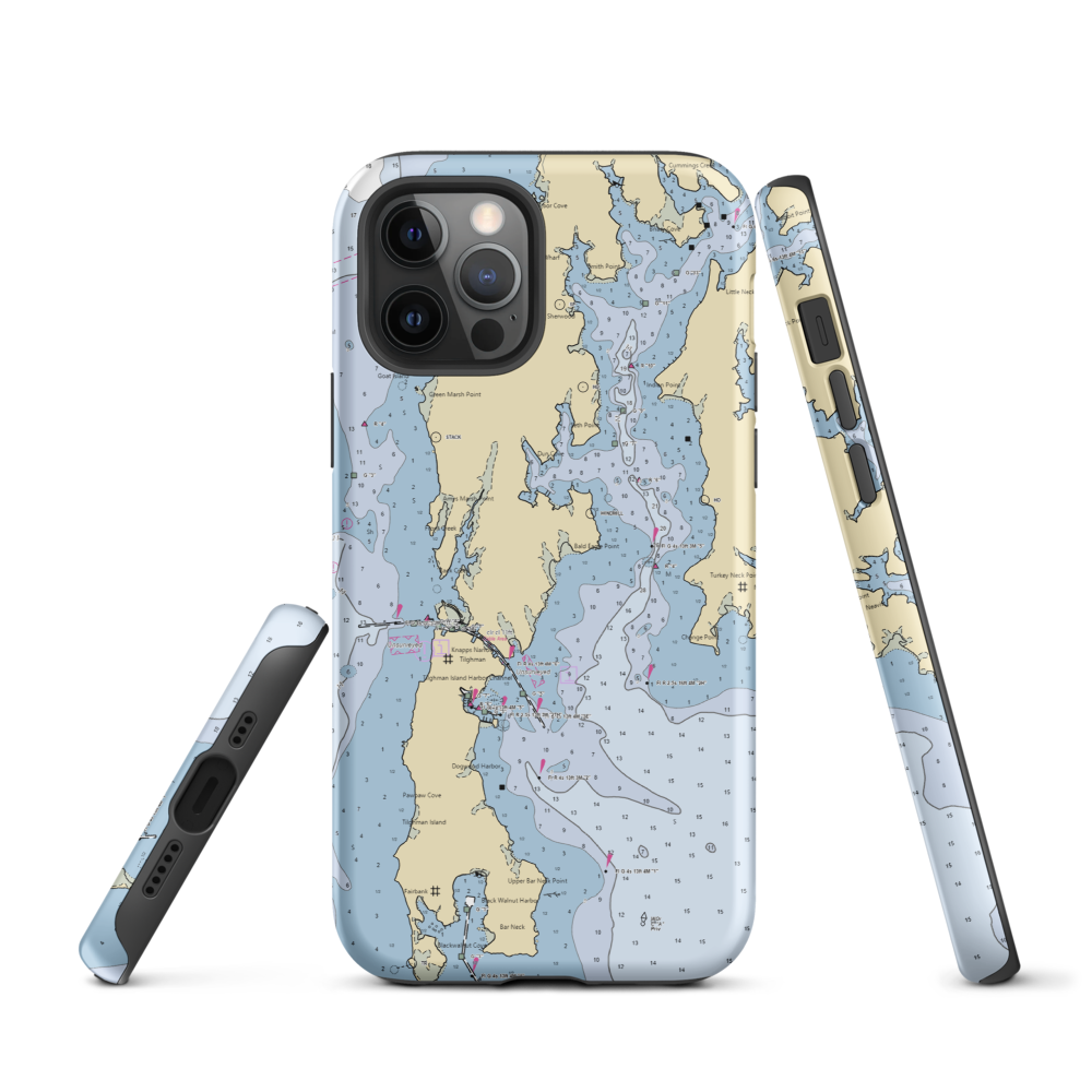 Knapp's Narrows Marina and Inn (Tilghman, MD) NOAA Chart  Tough iPhone Case iPhone 12 Pro model shown