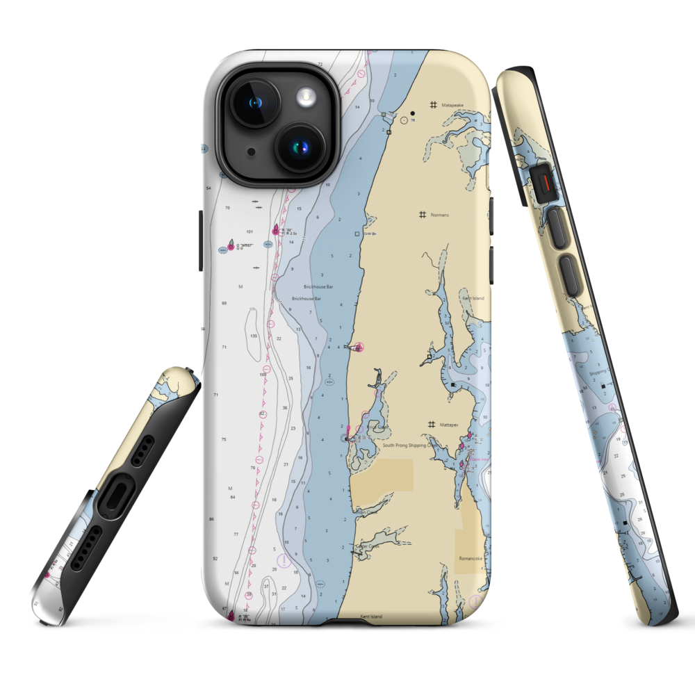 Kentmorr Marina (Chester, MD) NOAA Chart  Tough iPhone Case iPhone 15 Plus model shown