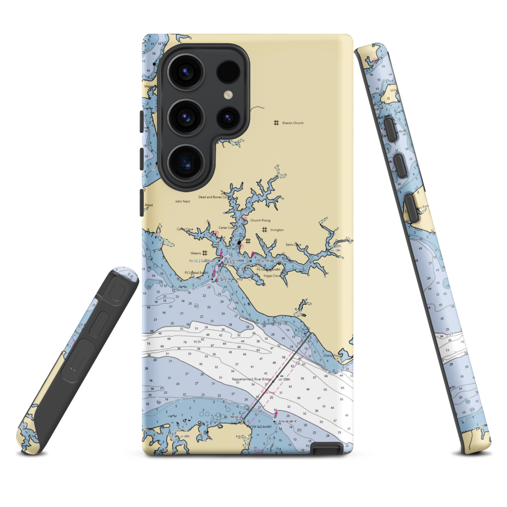Custom Yacht Service (Irvington, VA) NOAA Chart Samsung Phone Case Samsung Galaxy S23 Ultra model shown