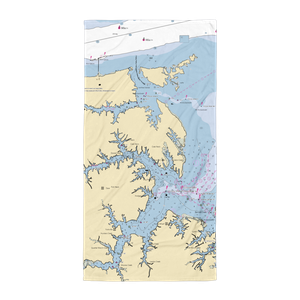 The Oyster Landing (Seaford, VA) NOAA Chart Towel