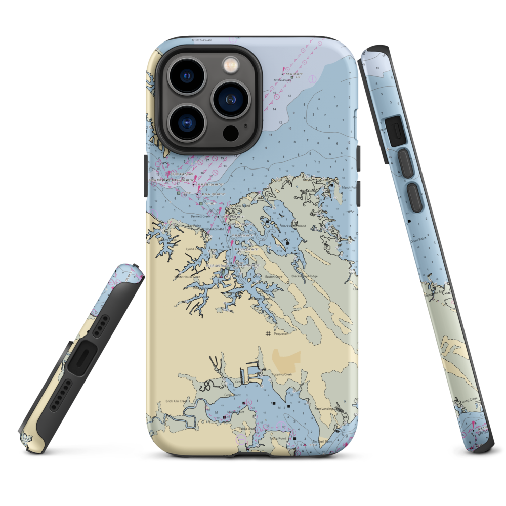 York Haven Marina (Poquoson, VA) NOAA Chart  Tough iPhone Case iPhone 13 Pro Max model shown