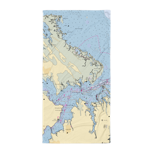 Poquoson Yacht Club (Hampton, VA) NOAA Chart Towel