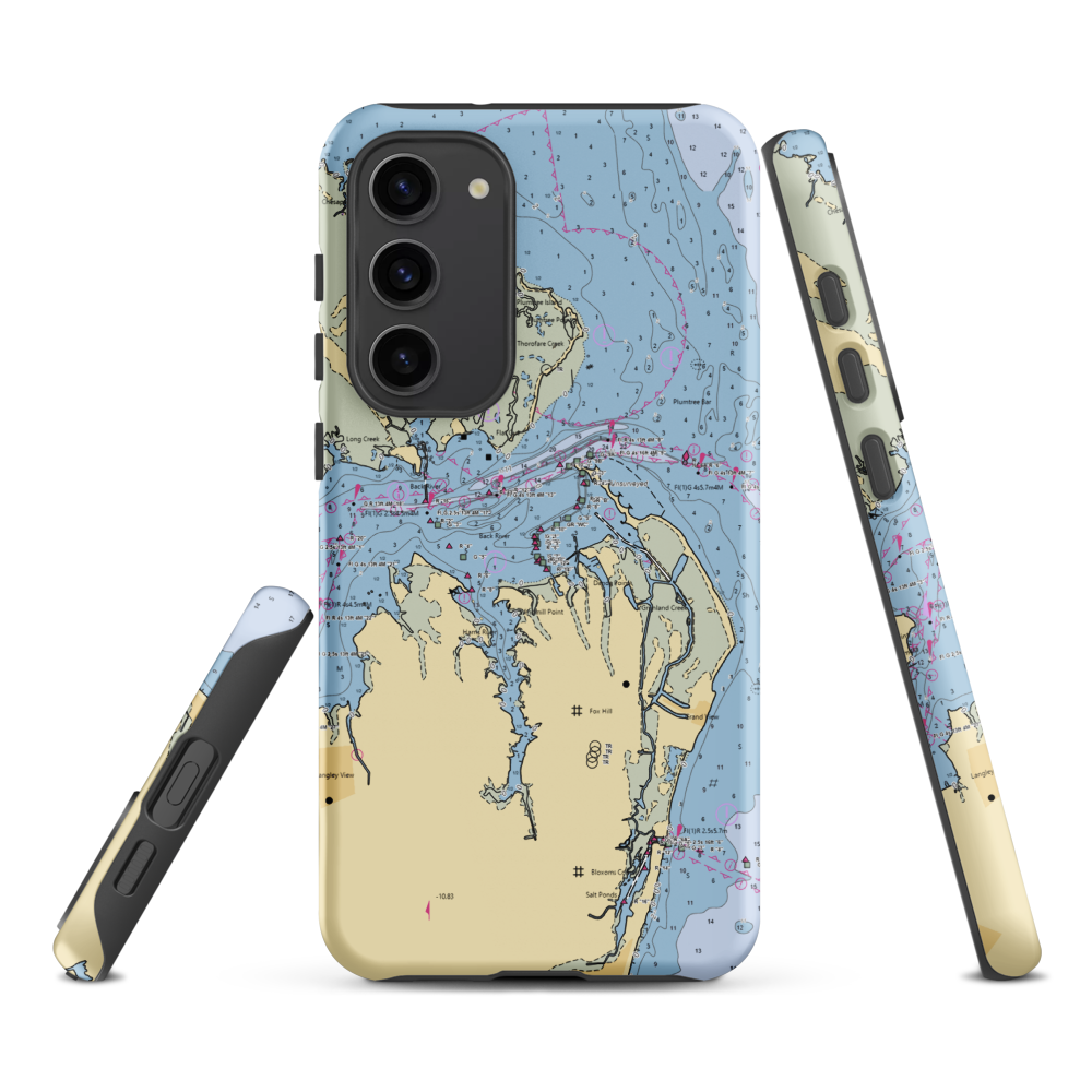 Wallace's Bait & Tackle (Hampton, VA) NOAA Chart Samsung Phone Case Samsung Galaxy S23 Plus model shown