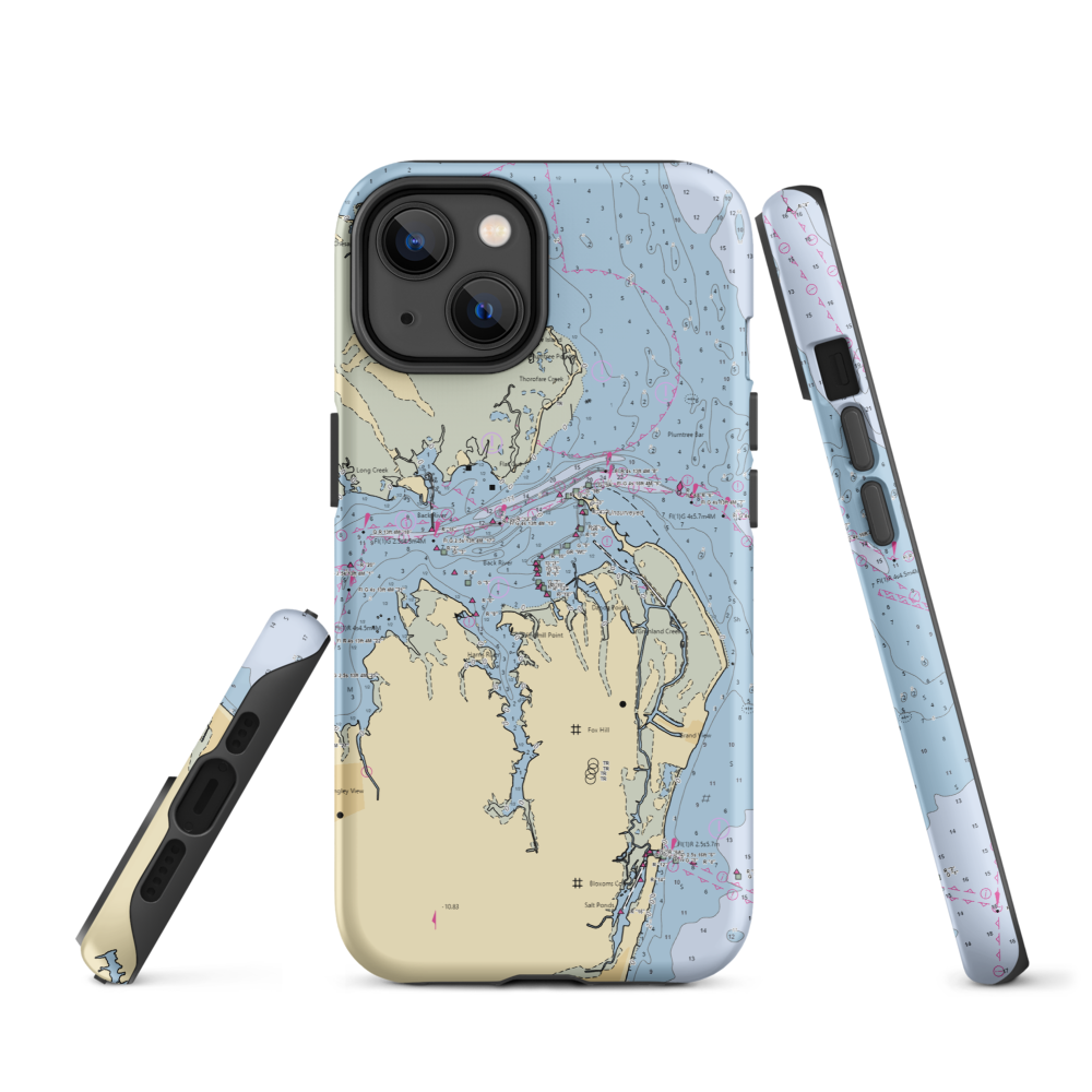Bell Isle Marina (Hampton, VA) NOAA Chart  Tough iPhone Case iPhone 14 model shown