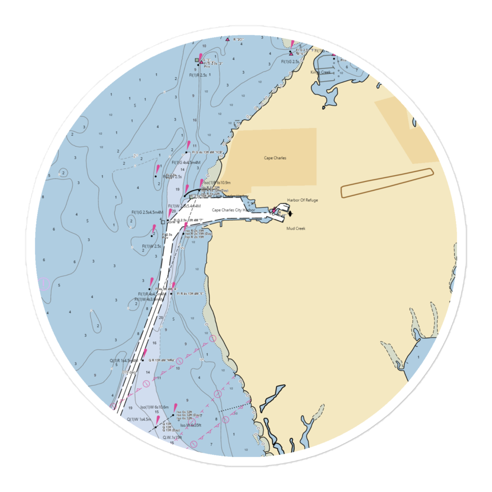 Cape Charles Yacht Center (Cape Charles, VA) NOAA Chart Sticker 