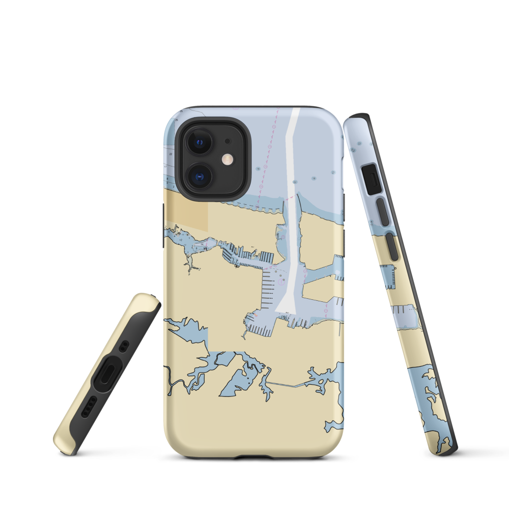 Bay Point Marina (Norfolk, VA) NOAA Chart  Tough iPhone Case iPhone 12 mini model shown