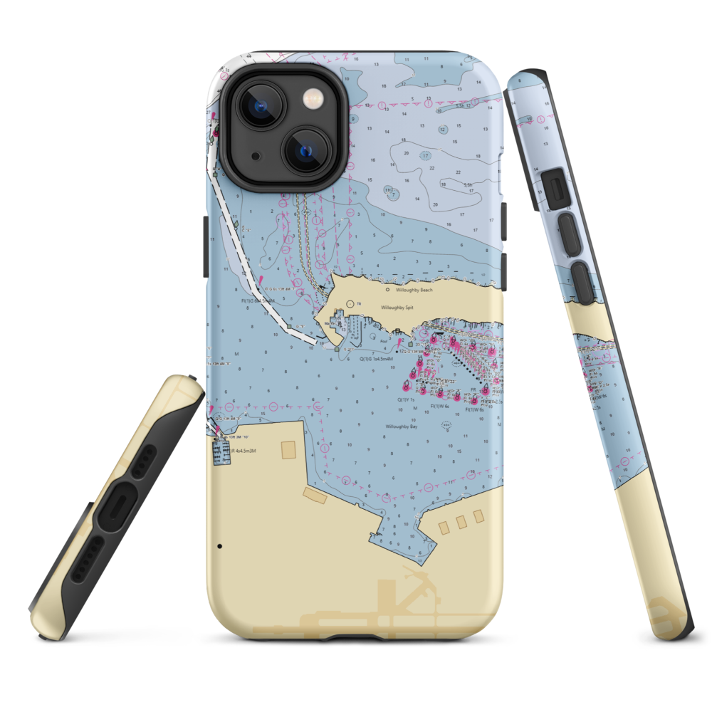 Willoughby Harbor Marina (Norfolk, VA) NOAA Chart  Tough iPhone Case iPhone 14 Plus model shown