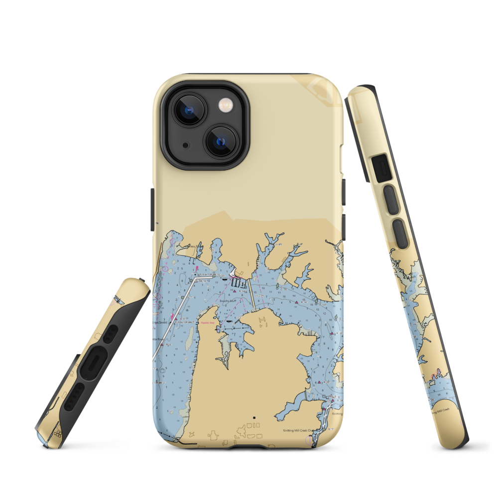 Norfolk Yacht and Country Club (Norfolk, VA) NOAA Chart  Tough iPhone Case iPhone 14 model shown