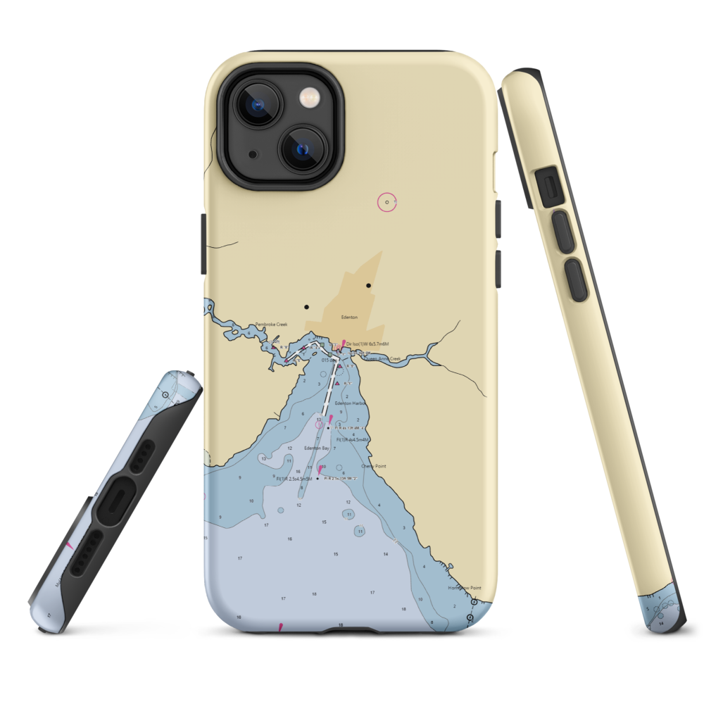 Edenton Town Dock (Edenton, NC) NOAA Chart  Tough iPhone Case iPhone 14 Plus model shown