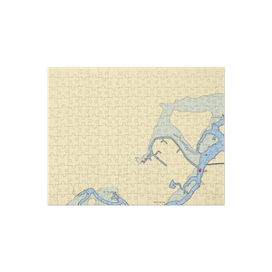 Saltwater Grill Riverbend (New Bern, NC) NOAA Chart Jigsaw Puzzle