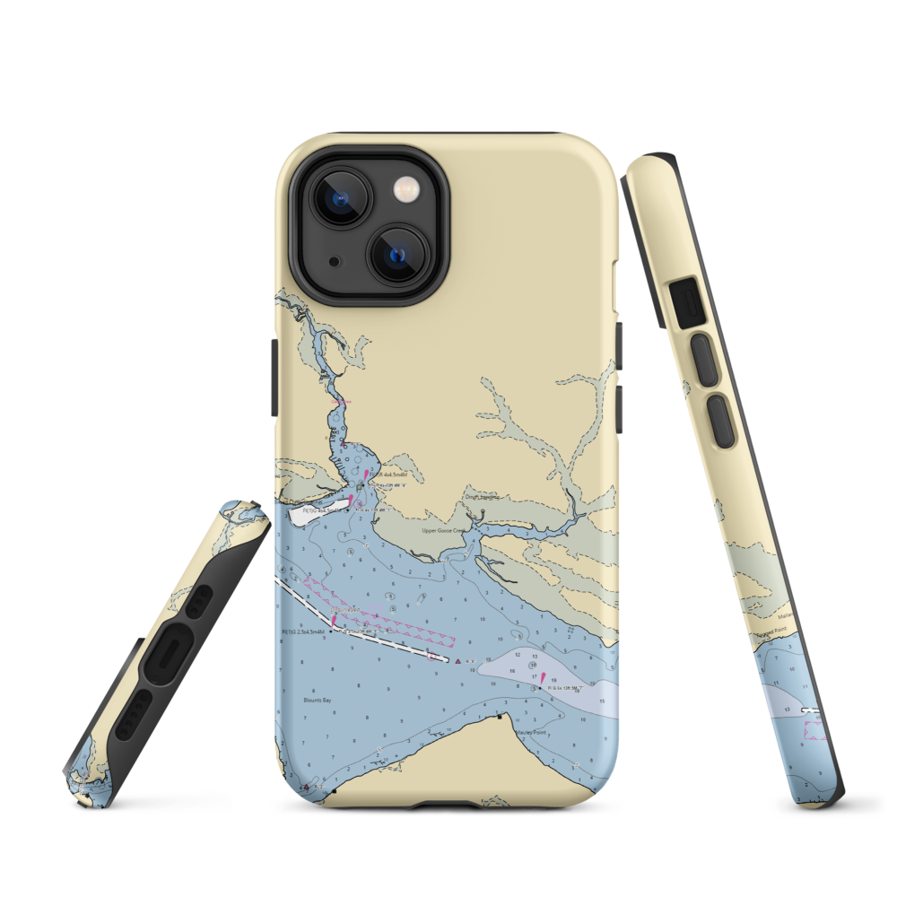 Pamlico Plantation Marina (Blounts Creek, NC) NOAA Chart  Tough iPhone Case iPhone 14 model shown
