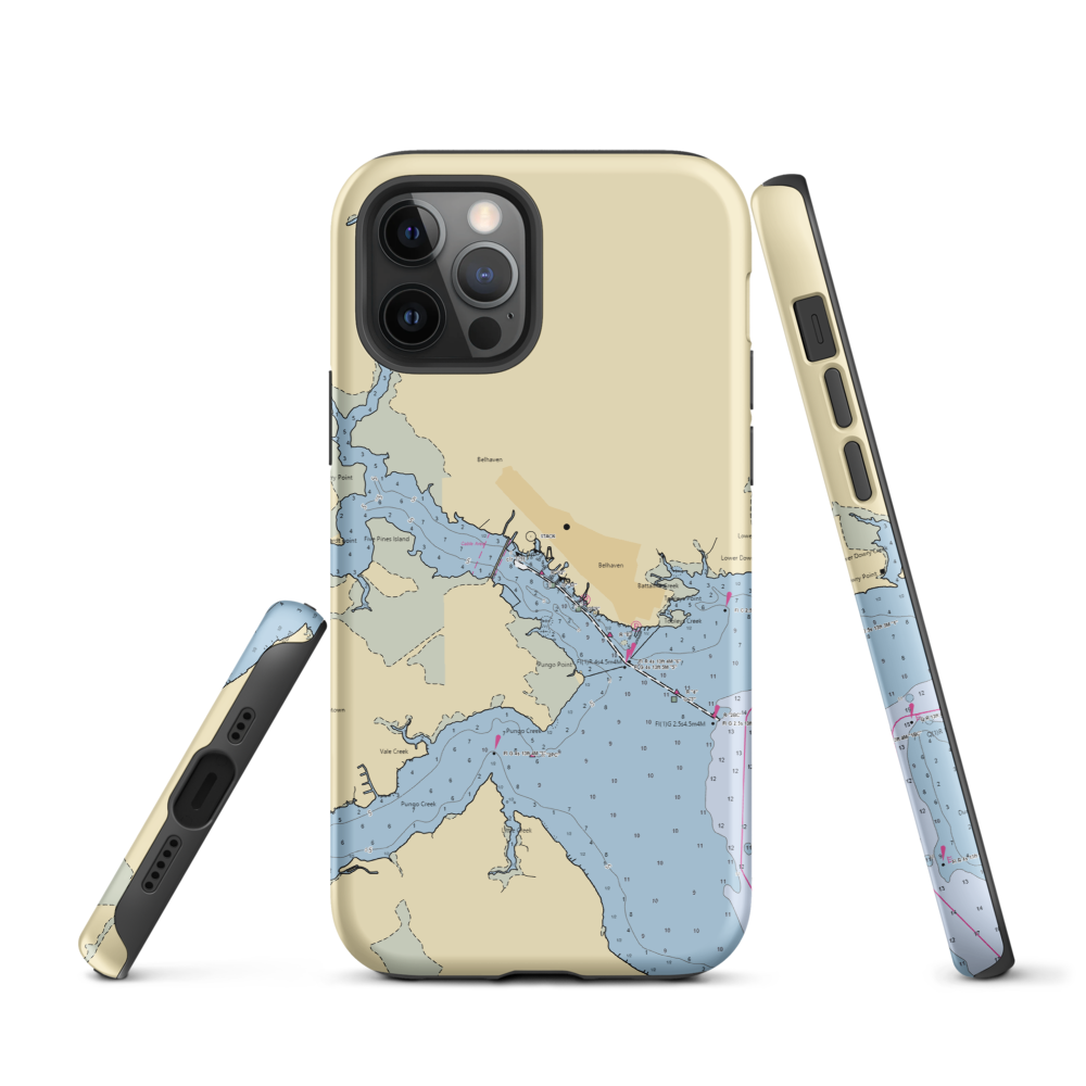 Belhaven Marina (Belhaven, NC) NOAA Chart  Tough iPhone Case iPhone 12 Pro model shown