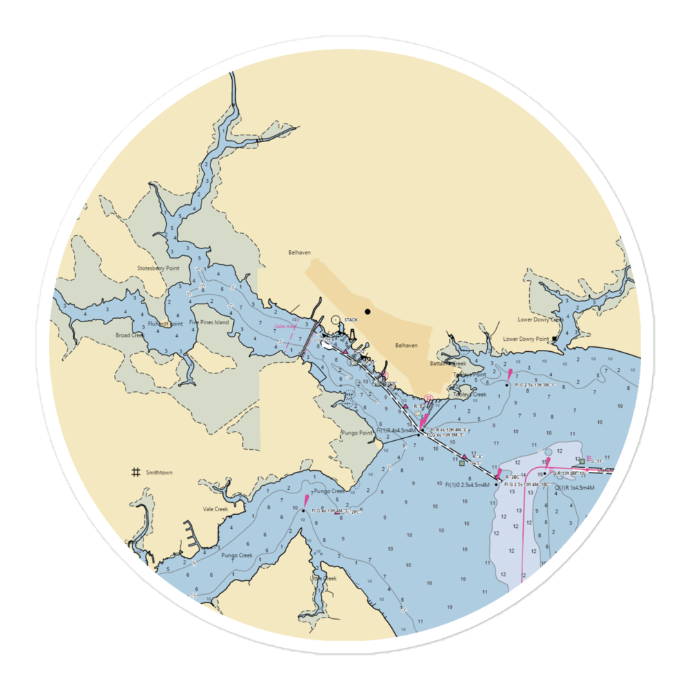 Belhaven Marina (Belhaven, NC) NOAA Chart Sticker 