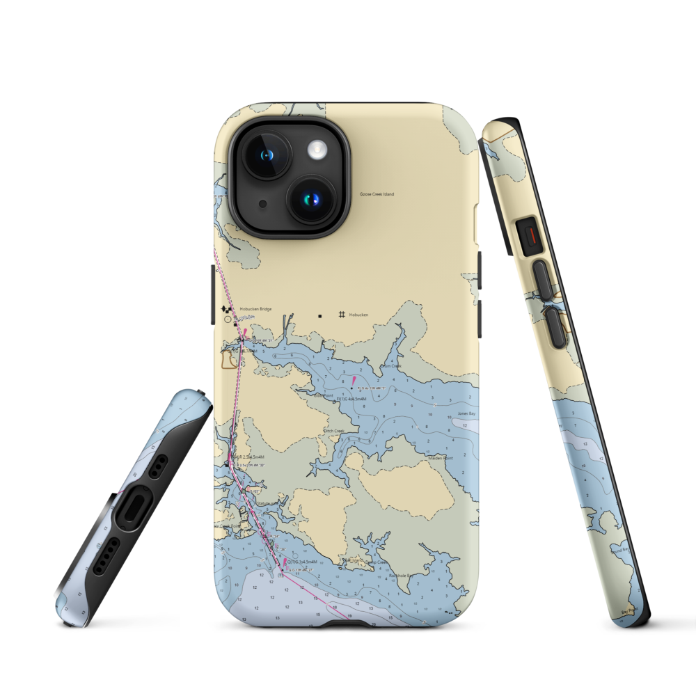 RE Mayo Docks (Hobucken, NC) NOAA Chart  Tough iPhone Case iPhone 15 model shown
