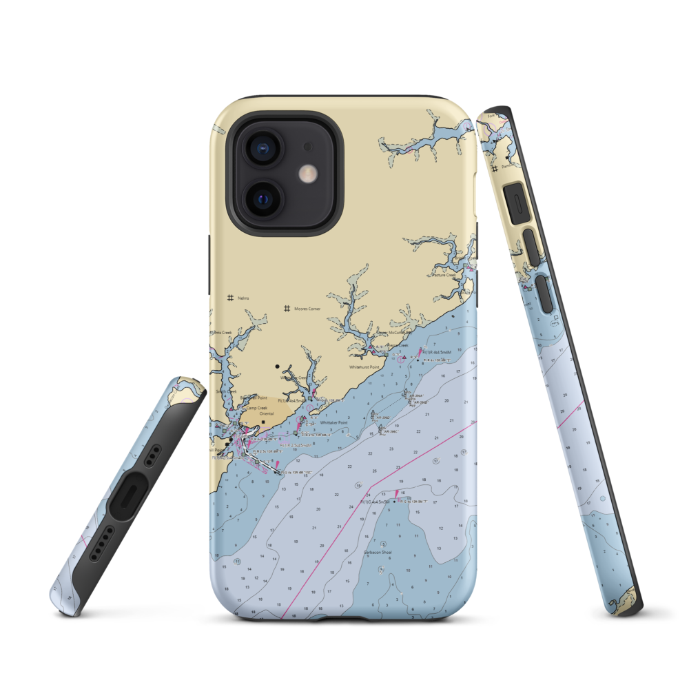 Whittaker Creek Yacht Harbor (Oriental, NC) NOAA Chart  Tough iPhone Case iPhone 12 model shown