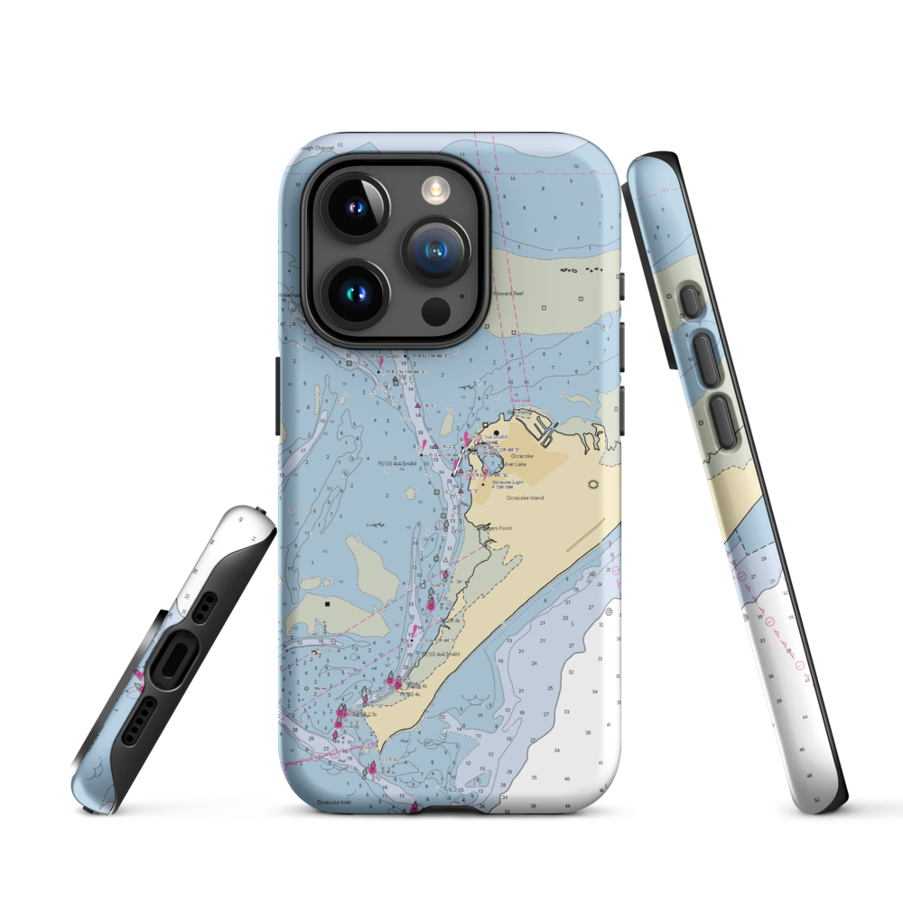 National Parks Service Docks (Engelhard, NC) NOAA Chart  Tough iPhone Case iPhone 15 Pro model shown