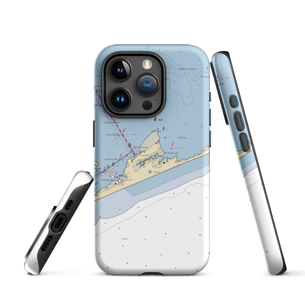 Willis Boat Landing (Frisco, NC) NOAA Chart  Tough iPhone Case iPhone 15 Pro model shown