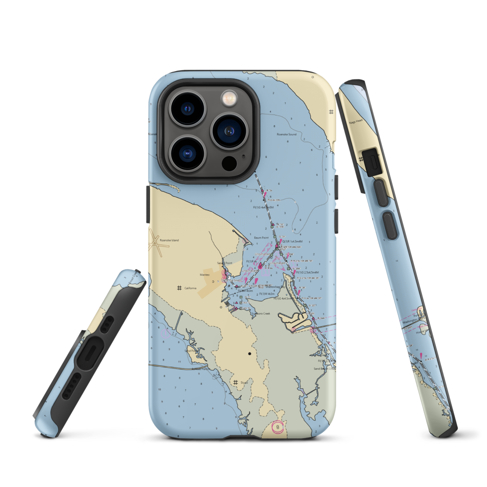 Manteo Waterfront Marina (Manteo, NC) NOAA Chart  Tough iPhone Case iPhone 13 Pro model shown