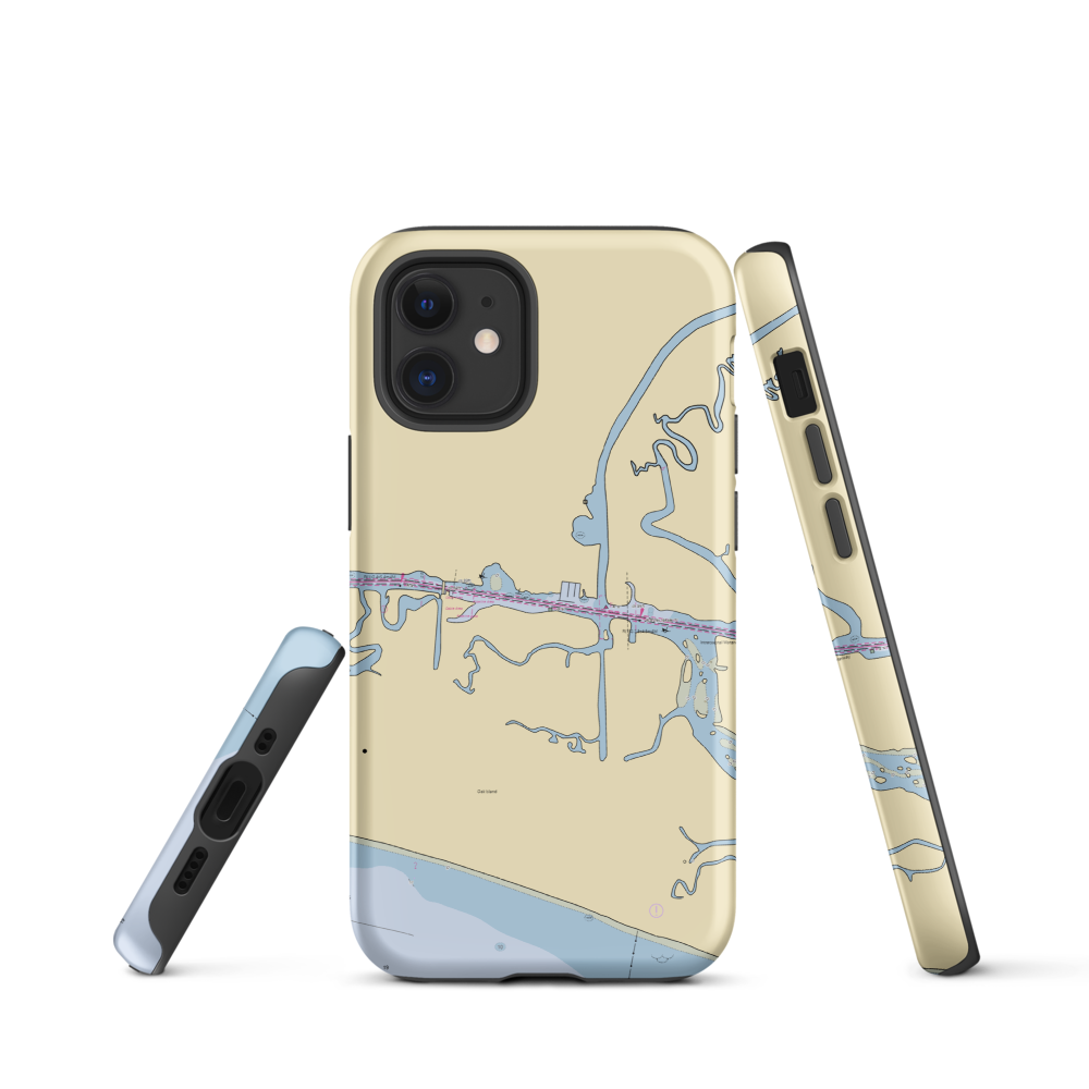 Cape Fear Yacht Club (Wilmington, NC) NOAA Chart  Tough iPhone Case iPhone 12 mini model shown