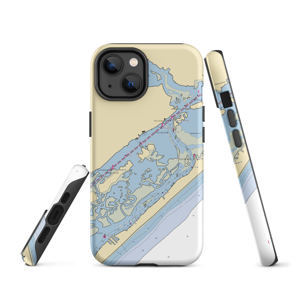 Sloop Point Marina (Hampstead, NC) NOAA Chart  Tough iPhone Case iPhone 14 model shown