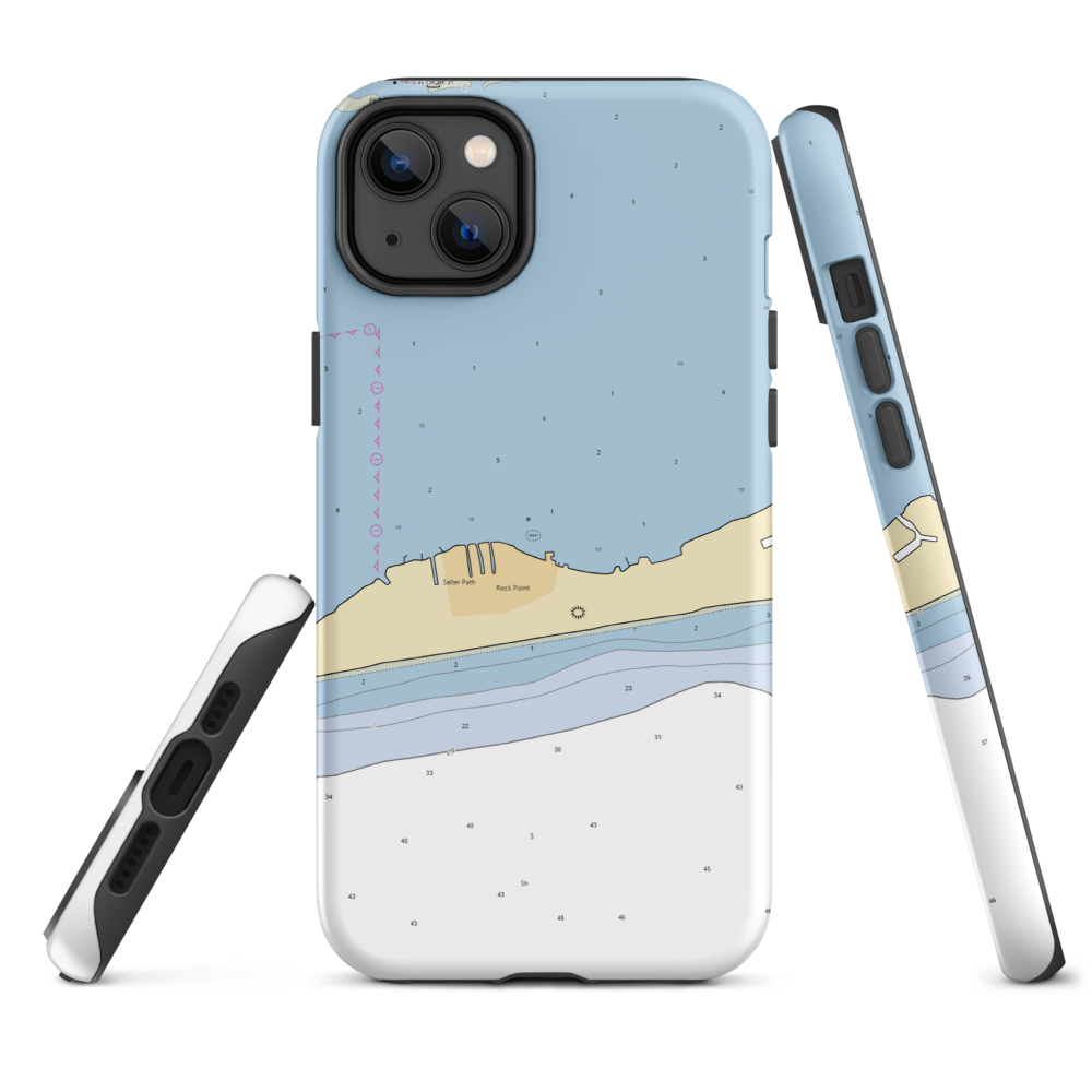 Homer's Point Marina & Seafood (Emerald Isle, NC) NOAA Chart  Tough iPhone Case iPhone 14 Plus model shown