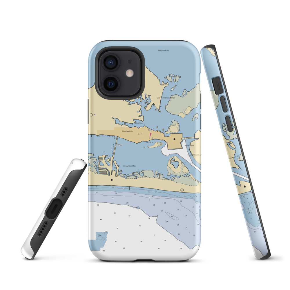 Dockside Marina and Ships Store (Atlantic Beach, NC) NOAA Chart  Tough iPhone Case iPhone 12 model shown