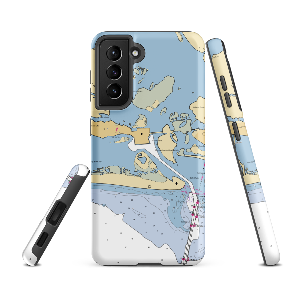 Portside Marina (Atlantic Beach, NC) NOAA Chart Samsung Phone Case Samsung Galaxy S21 FE model shown