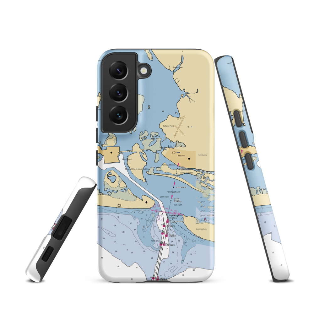 Beaufort Docks (Beaufort, NC) NOAA Chart Samsung Phone Case Samsung Galaxy S22 model shown