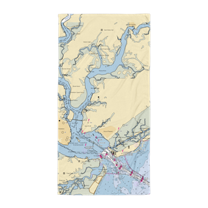 Hobcaw Creek Community Dock (Charleston, SC) NOAA Chart Towel