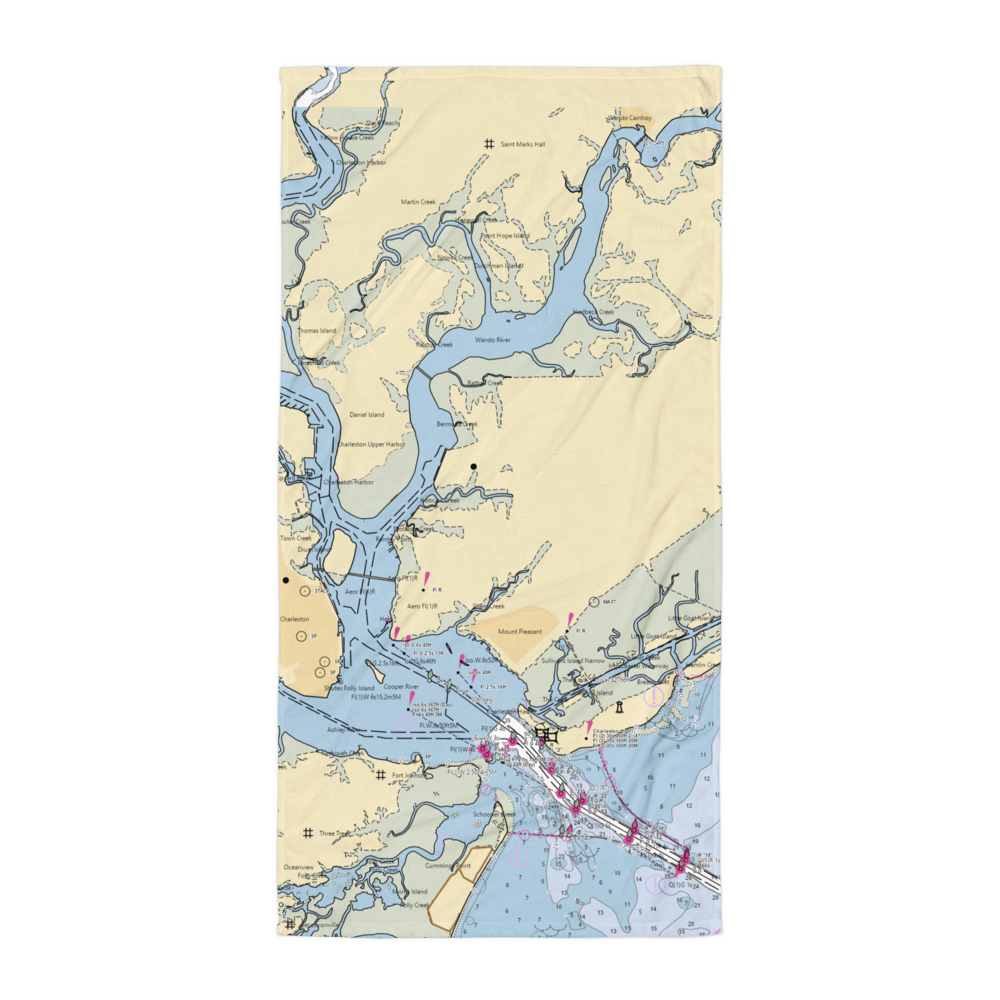 Hobcaw Creek Community Dock (Charleston, SC) NOAA Chart Towel 