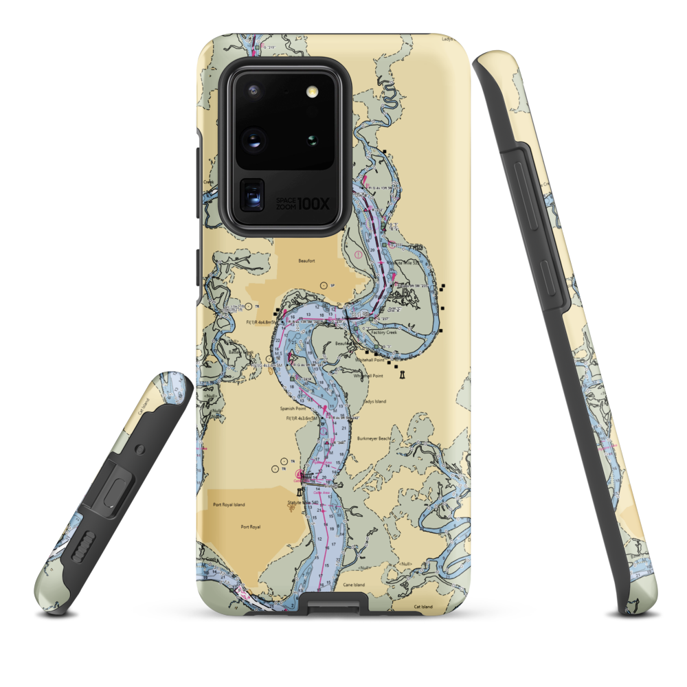 Safe Harbor Beaufort (Beaufort, SC) NOAA Chart Samsung Phone Case Samsung Galaxy S20 Ultra model shown