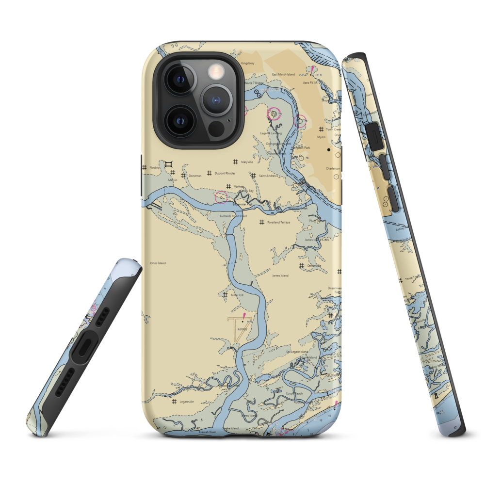 St. Johns Yacht Harbor (Charleston, SC) NOAA Chart  Tough iPhone Case iPhone 12 Pro Max model shown