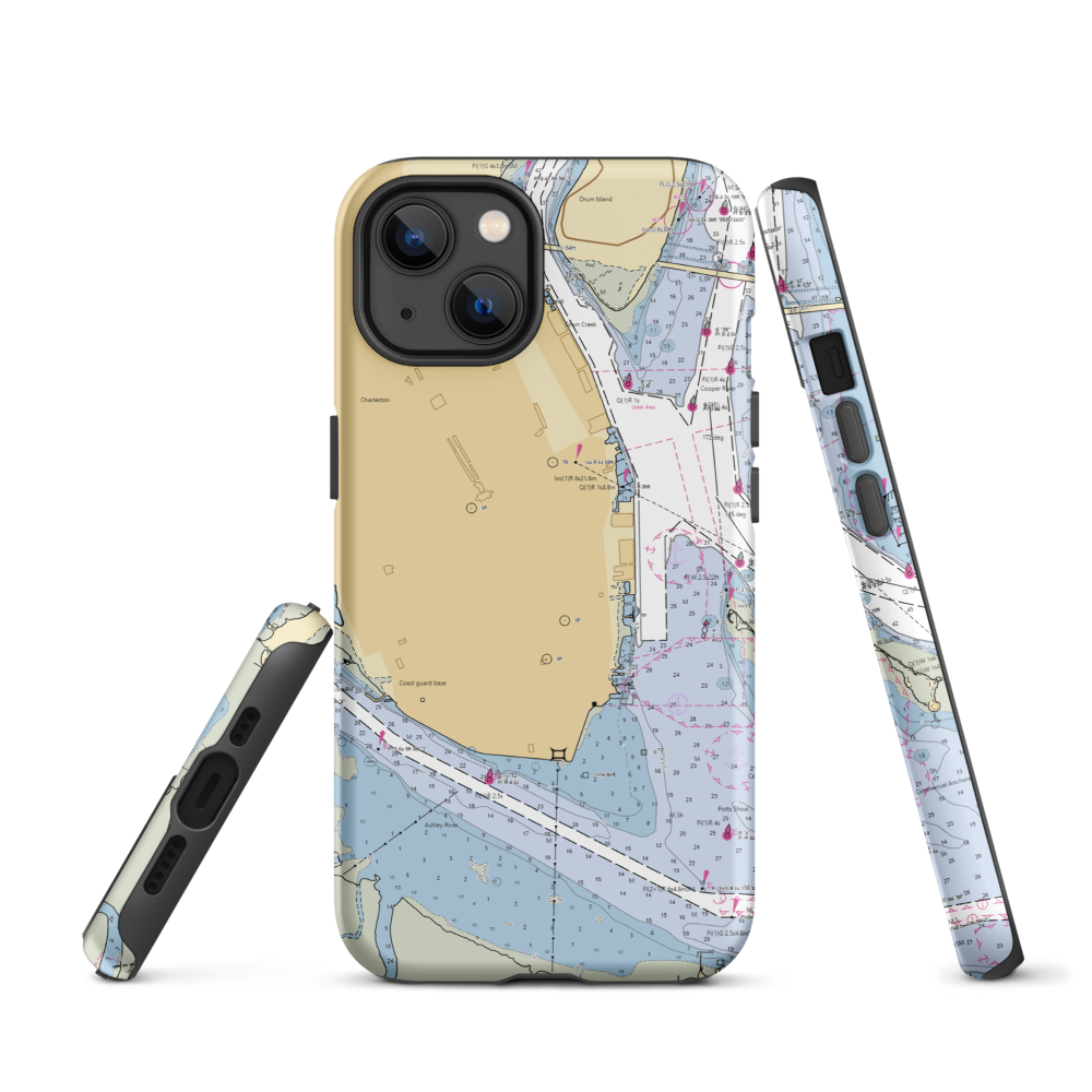 Ripley Light Yacht Club (Charleston, SC) NOAA Chart  Tough iPhone Case iPhone 13 model shown