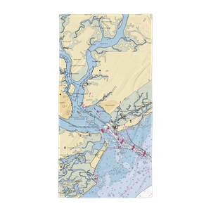 Old Village Yacht Club (Sullivans Island, SC) NOAA Chart Towel