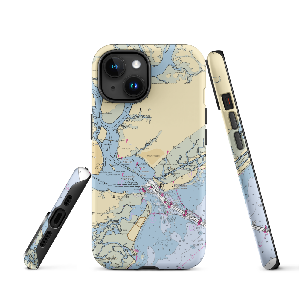 R.B.'s Seafood Restaurant (Sullivans Island, SC) NOAA Chart  Tough iPhone Case iPhone 15 model shown