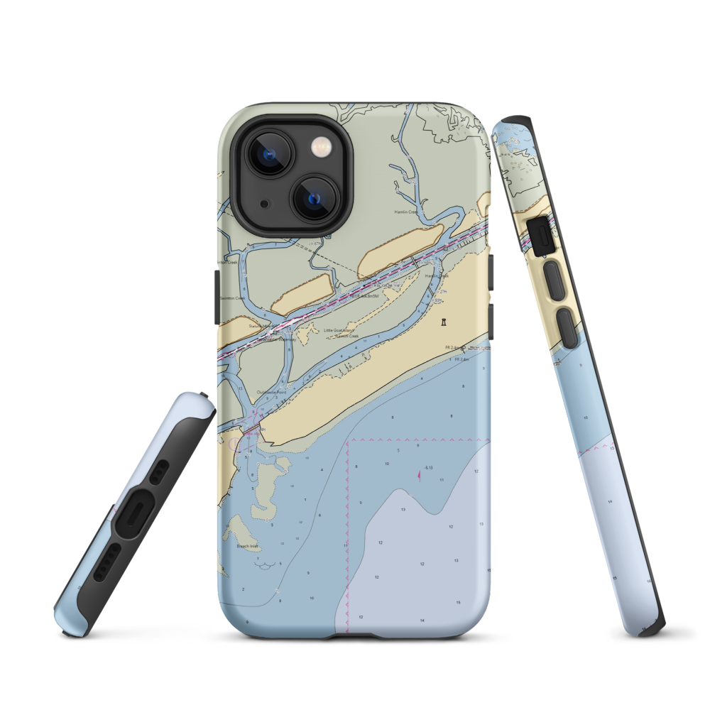 Long Island Yacht Harbor (Sullivans Island, SC) NOAA Chart  Tough iPhone Case iPhone 13 model shown