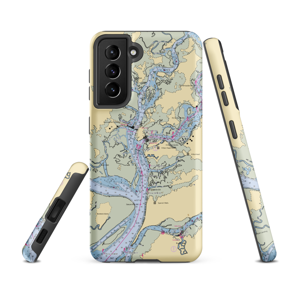 Hilton Head Harbor RV Resort & Marina (Hilton Head Island, SC) NOAA Chart Samsung Phone Case Samsung Galaxy S21 FE model shown