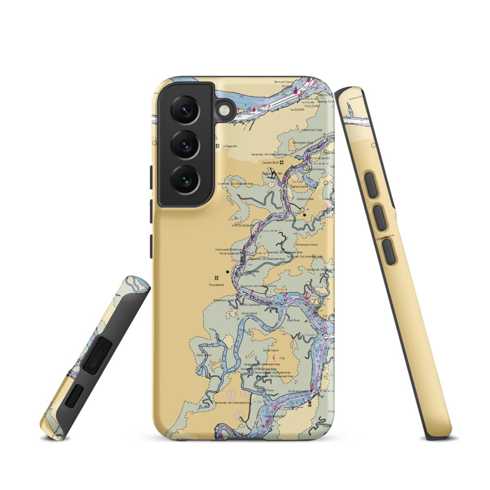Hinckley Yacht Services - Savannah (Savannah, GA) NOAA Chart Samsung Phone Case Samsung Galaxy S22 model shown