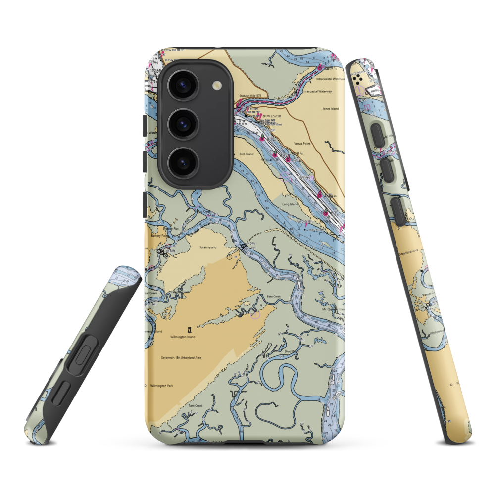 Savannah Boathouse (Savannah, GA) NOAA Chart Samsung Phone Case Samsung Galaxy S23 Plus model shown