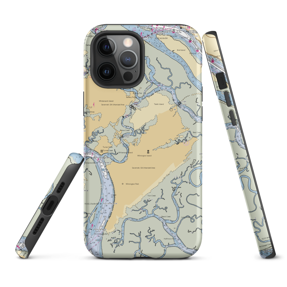 Hogan's Marina (Savannah, GA) NOAA Chart  Tough iPhone Case iPhone 12 Pro Max model shown