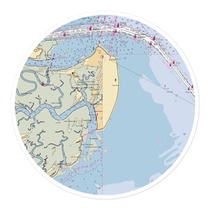 AJ's Dockside Restaurant (Tybee Island, GA) NOAA Chart Sticker