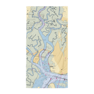 Gascoigne Bluff Park Free Dock (Saint Simons Island, GA) NOAA Chart Towel