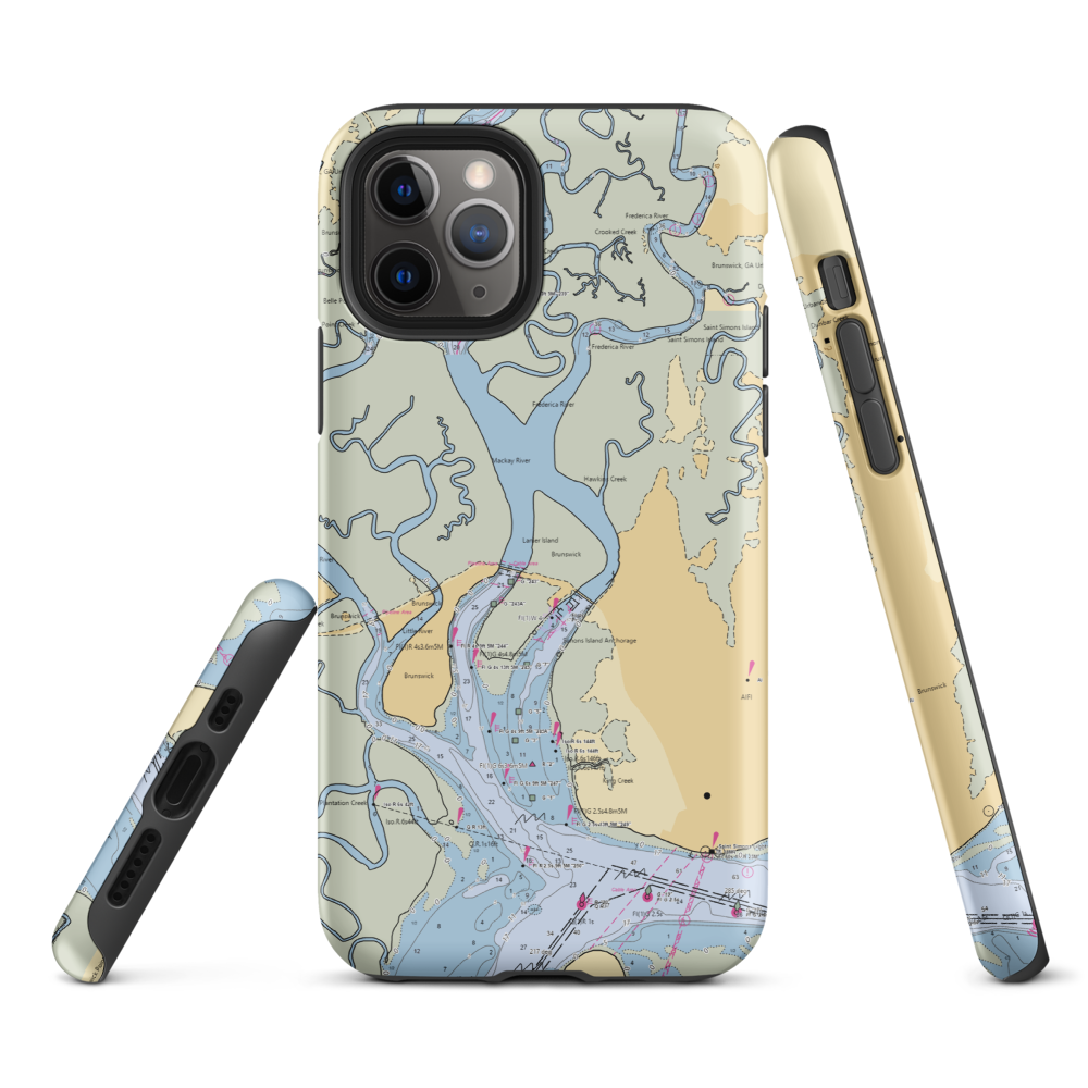 Morningstar Marinas - Golden Isles (Saint Simons Island, GA) NOAA Chart  Tough iPhone Case iPhone 11 Pro model shown