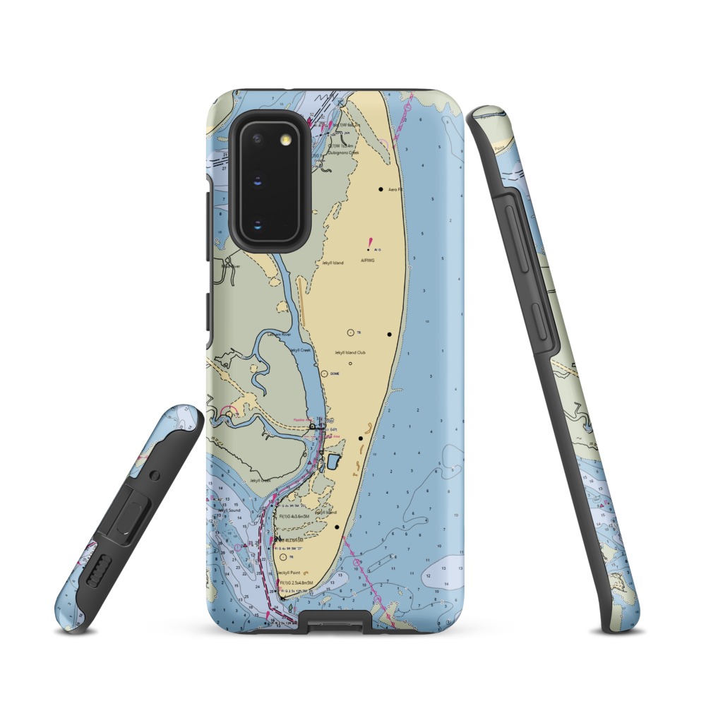 Jekyll Island Wharf (Jekyll Island, GA) NOAA Chart Samsung Phone Case Samsung Galaxy S20 model shown