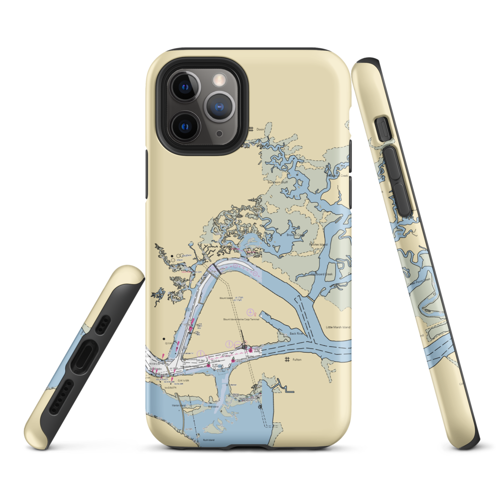 Brown's Creek Fish Camp Inc. (Jacksonville, FL) NOAA Chart  Tough iPhone Case iPhone 11 Pro model shown