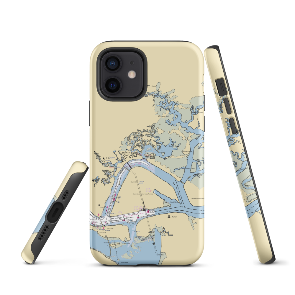Brown's Creek Fish Camp Inc. (Jacksonville, FL) NOAA Chart  Tough iPhone Case iPhone 12 model shown
