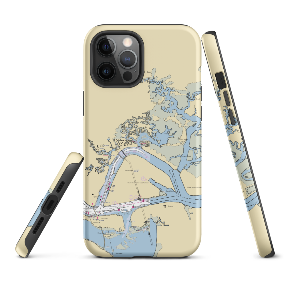 Brown's Creek Fish Camp Inc. (Jacksonville, FL) NOAA Chart  Tough iPhone Case iPhone 12 Pro Max model shown