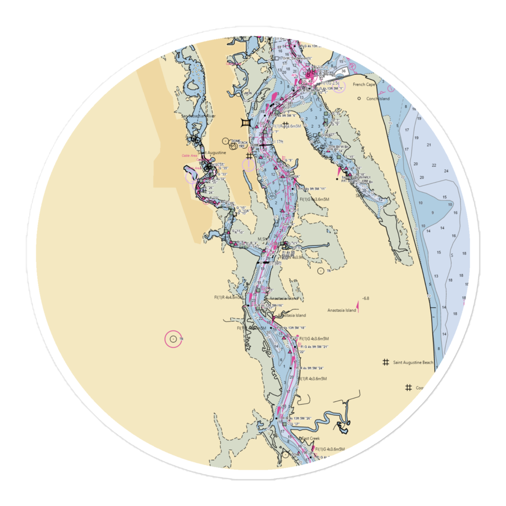 High Tide Boat Yard (Saint Augustine, FL) NOAA Chart Sticker 