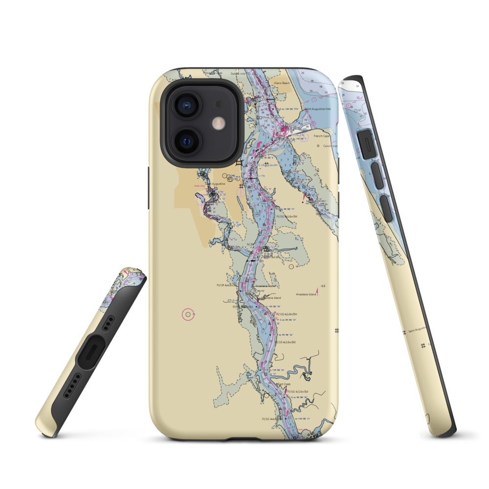 Fish Island Marina (Saint Augustine, FL) NOAA Chart  Tough iPhone Case iPhone 12 model shown